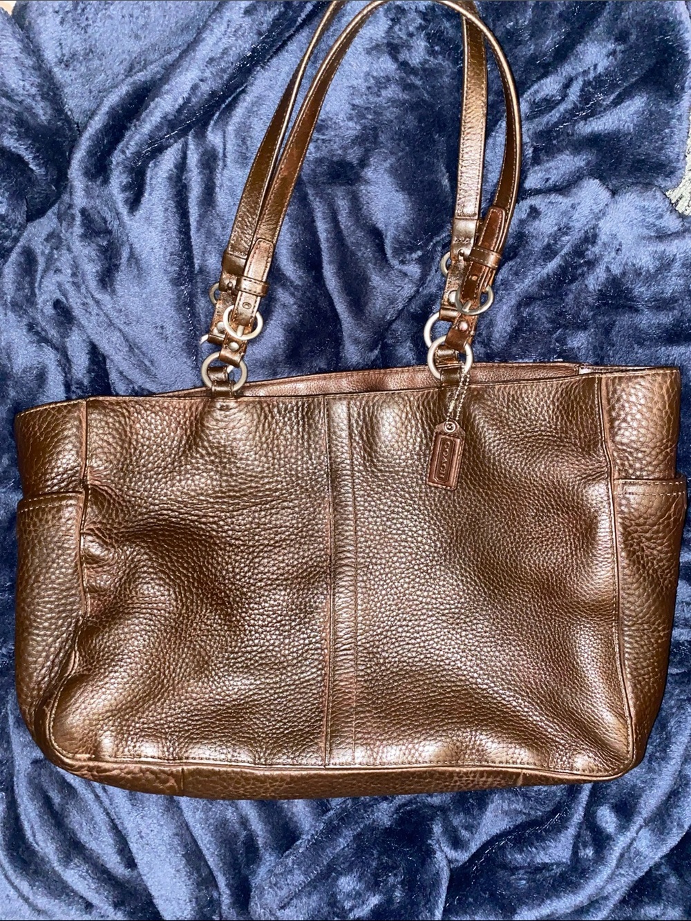 Coach Chelsea Brown Pebbled Leather Shoulder Tote w/ matching Wallet